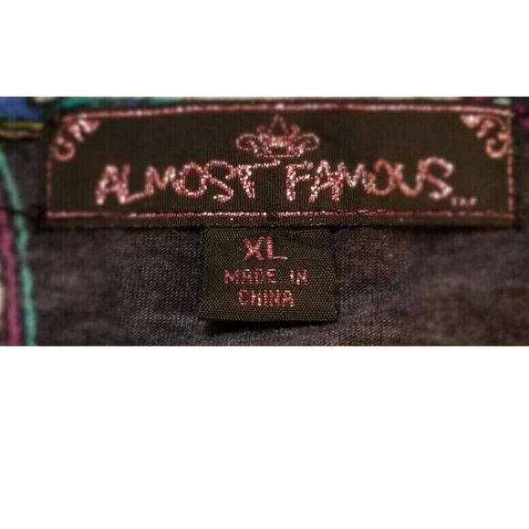 Almost Famous Casual Career Multicolor Paisley Print 3/4 Kimono Sleeve Size XL - Picture 6 of 8